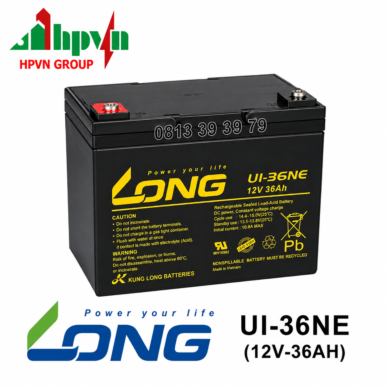 Ắc Quy Long UI-36NE (12V 36Ah)
