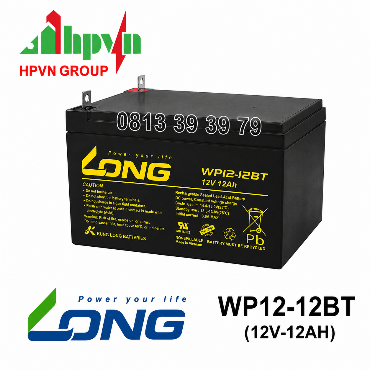 Ắc Quy Long WP12-12BT (12V-12Ah)
