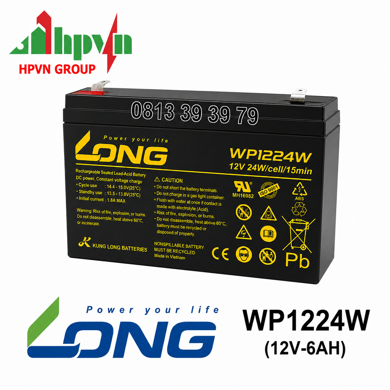 Ắc Quy Long WP1224W (12V-6Ah)