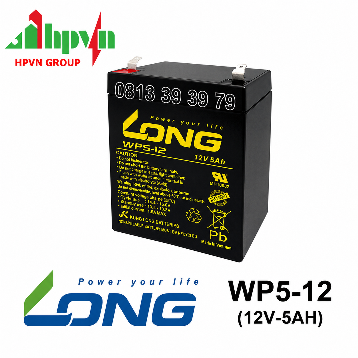 Ắc Quy Long WP5-12 (12V-5Ah) Chính Hãng, Giá Tốt  