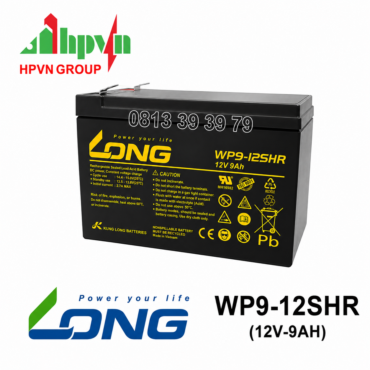 Ắc Quy Long WP9-12SHR (12V-9Ah)