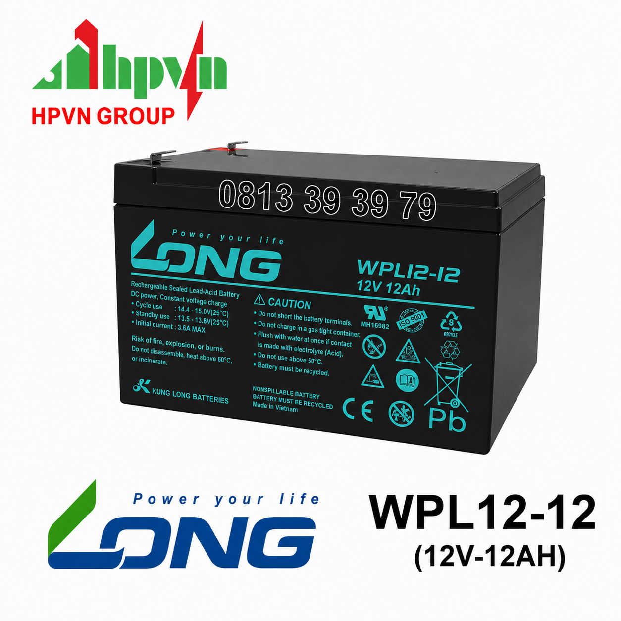 Ắc Quy Long WPL12-12 (12V-12Ah)