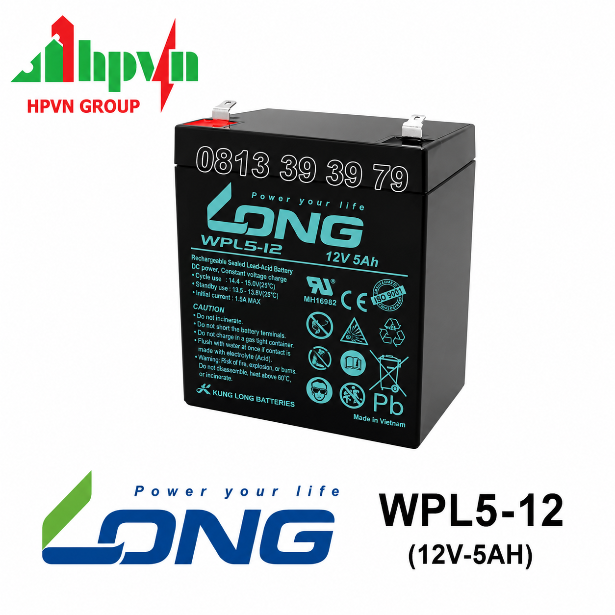 Ắc Quy Long WPL5-12 (12V-5Ah)