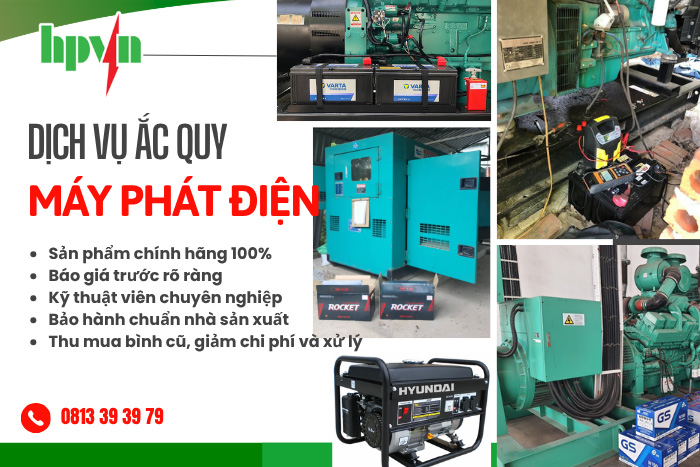 Dịch vụ thay ắc quy máy phát điện 