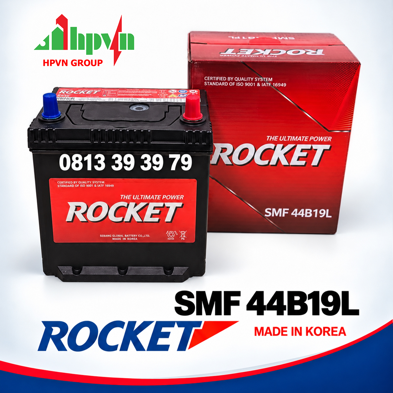 Ắc Quy Rocket 44B19L (12V-42Ah)