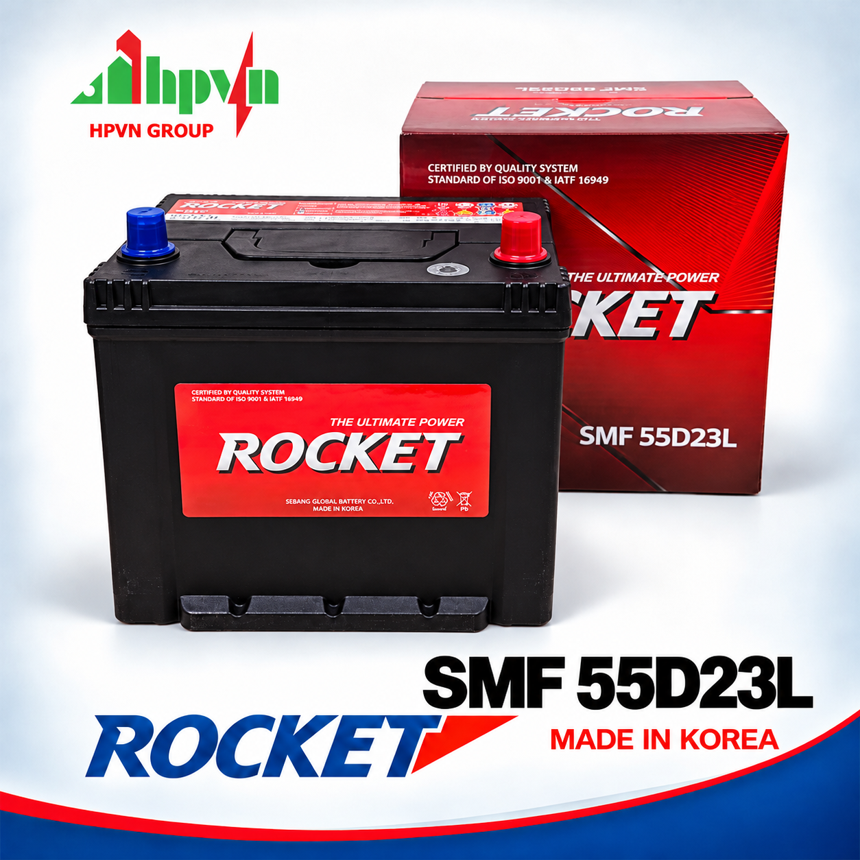 Ắc Quy Rocket 55D23L (12V-60Ah)