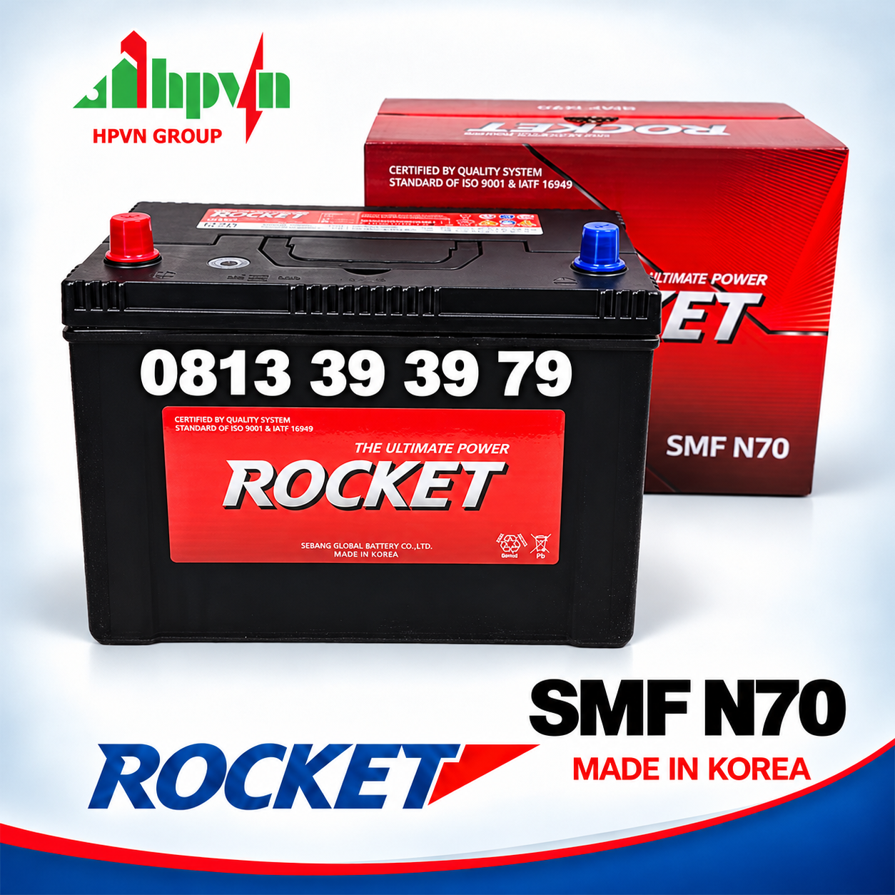 Ắc quy Rocket N70 (12V-70Ah)