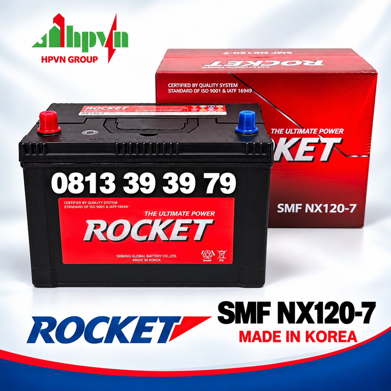 Ắc quy Rocket NX120-7L (12V-90Ah)