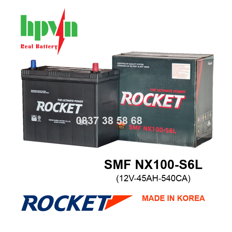 BÌNH ẮC QUY ROCKET SMF NX100-S6L (12V-45AH)