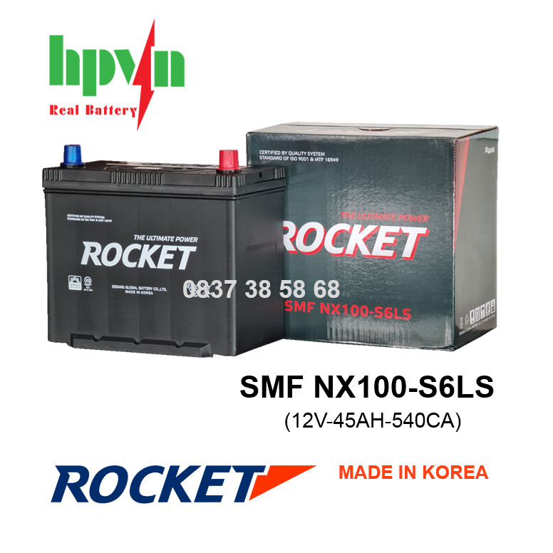 BÌNH ẮC QUY ROCKET SMF NX100-S6LS (12V-45AH)