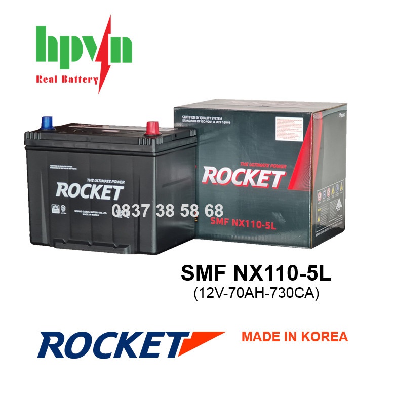BÌNH ẮC QUY ROCKET SMF NX110-5L (12V-70AH)