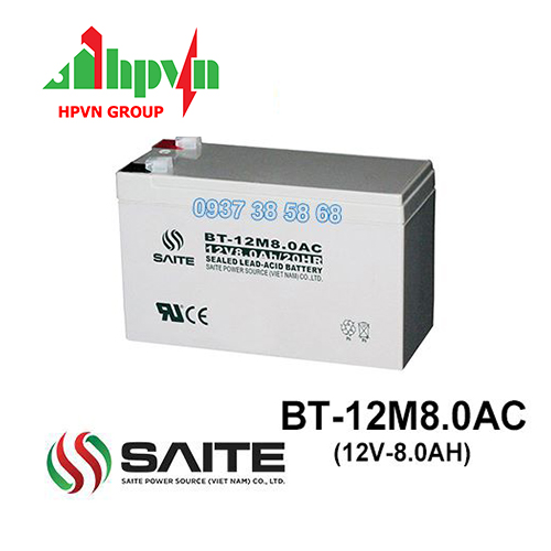 Ắc Quy Saite BT-12M8.0AC (12V-8Ah)