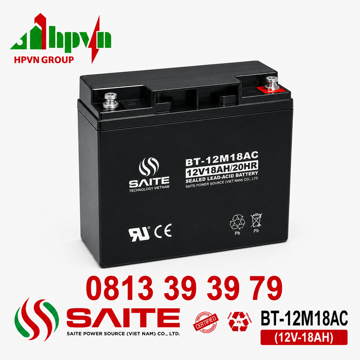 Ắc Quy Saite BT-12M18AC (12V-18Ah)