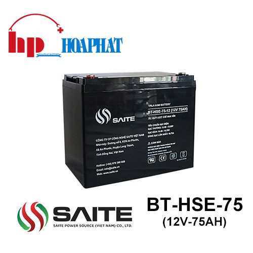 Ắc Quy Saite BT-HSE-75-12 (12V-75Ah) 