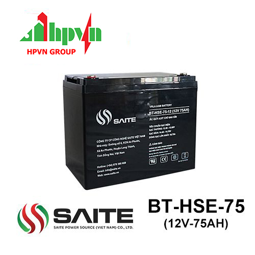 Ắc Quy Saite BT-HSE-75-12 (12V-75Ah) 
