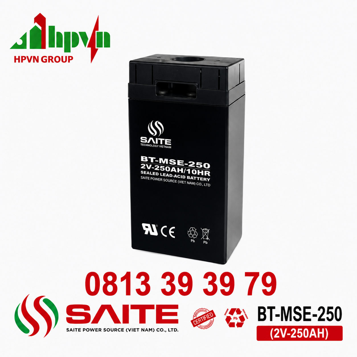 Ắc Quy Saite BT-MSE-250 (2V-250Ah)