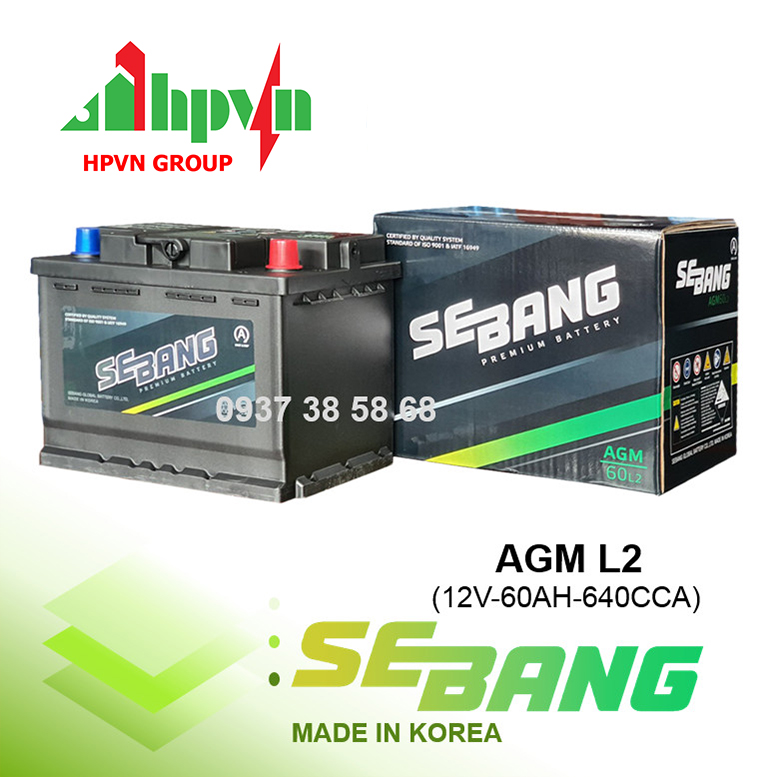 Ắc Quy Sebang AGM LN2 (12V-60Ah)