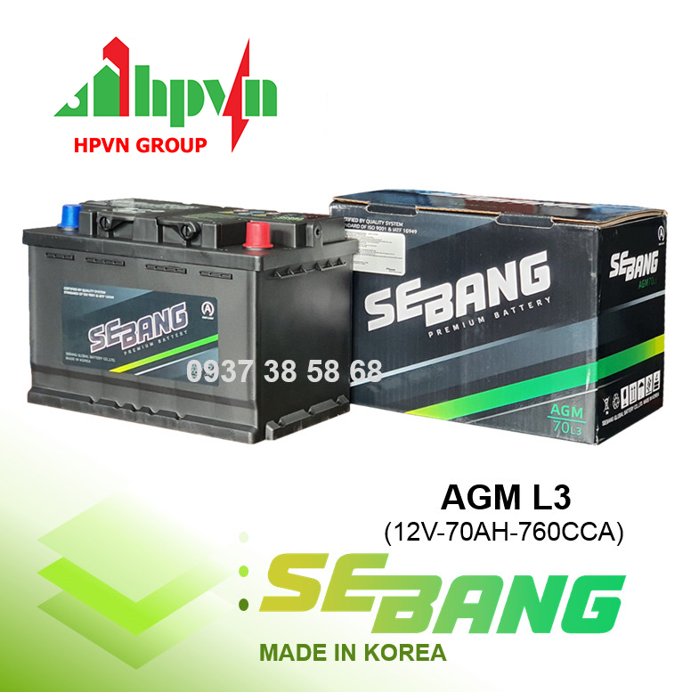 Ắc Quy Sebang AGM LN3 (12V-60Ah)