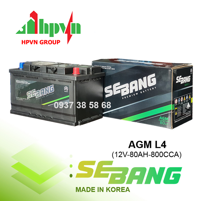 Ắc Quy Sebang AGM LN4 (12V-80Ah)