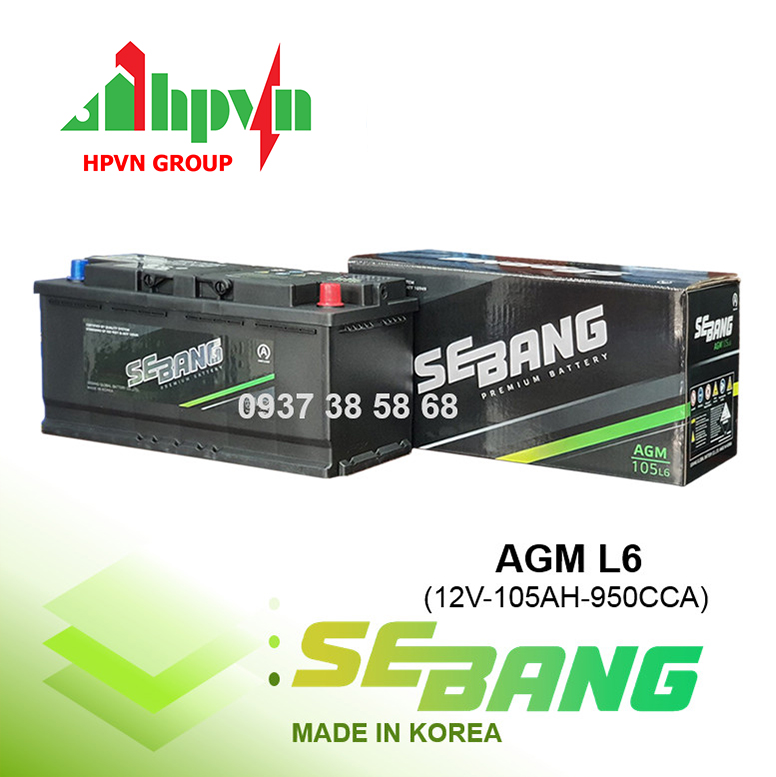 Ắc Quy Sebang AGM LN6 (12V-105Ah)