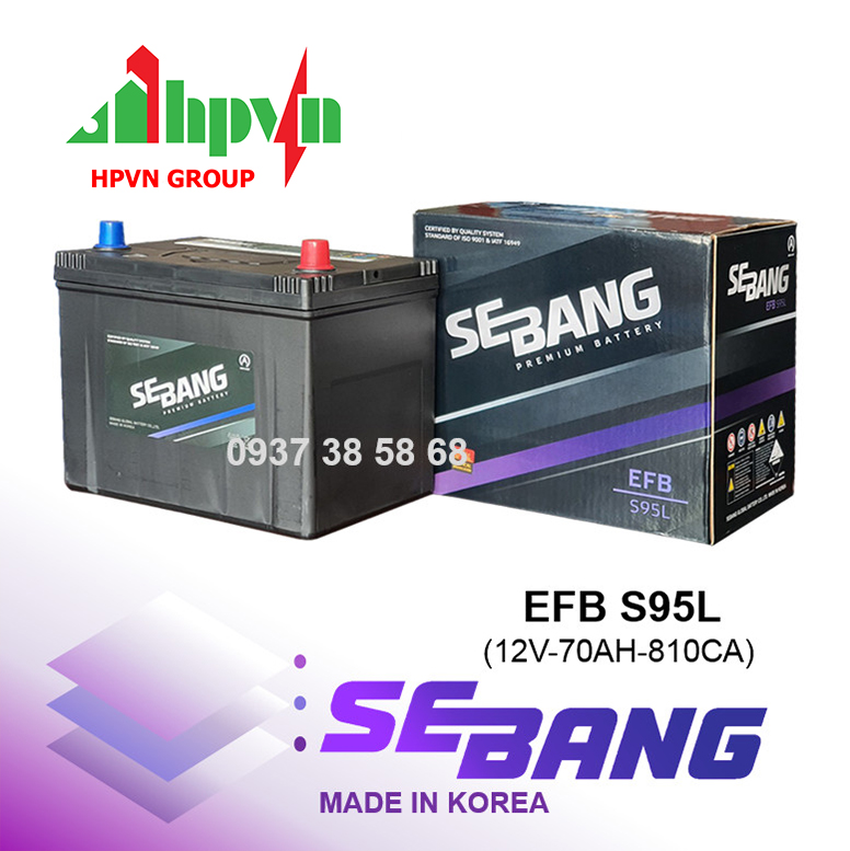 Ắc Quy Sebang EFB S95L (12V-70Ah)