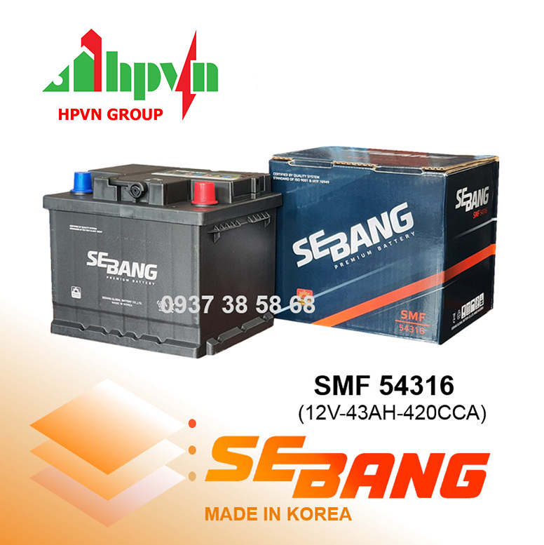 Ắc Quy Sebang SMF 54316 (12V-43Ah)