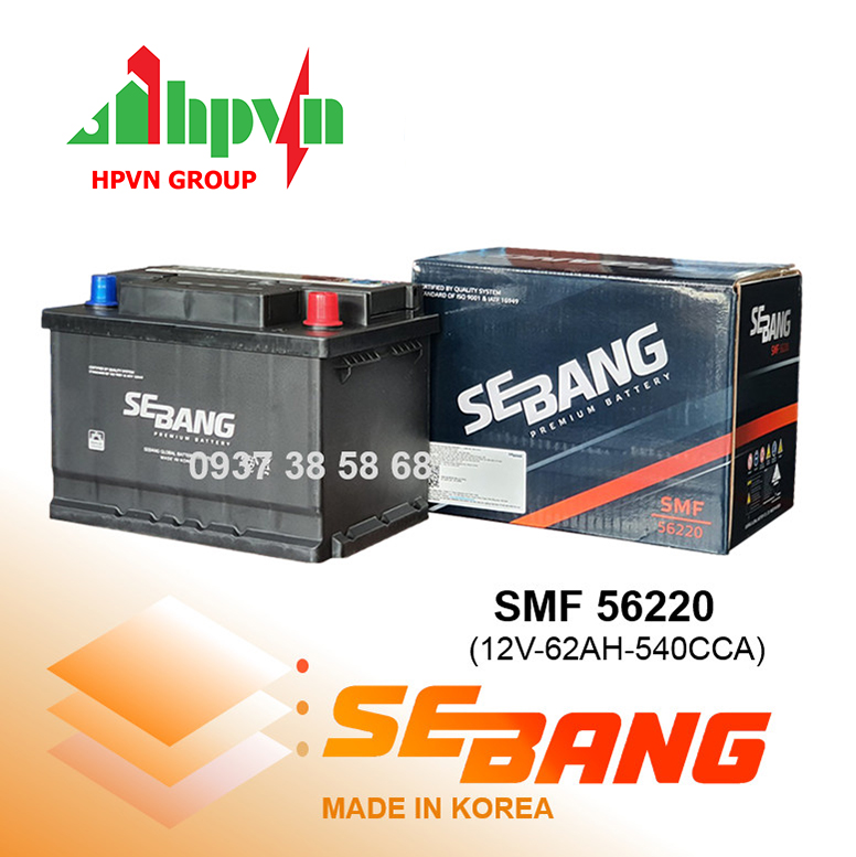  Ắc Quy Sebang SMF 56220 (12V-62Ah)