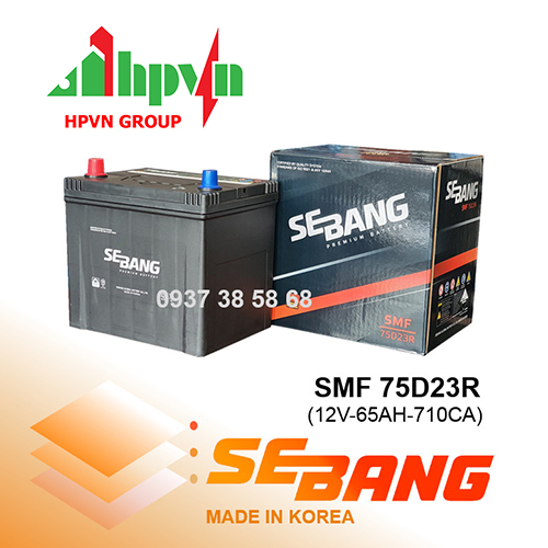 Ắc Quy Sebang SMF 75D23R (12V-65Ah) 
