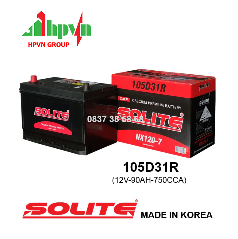 BÌNH ẮC QUY SOLITE 105D31R (12V-90AH)