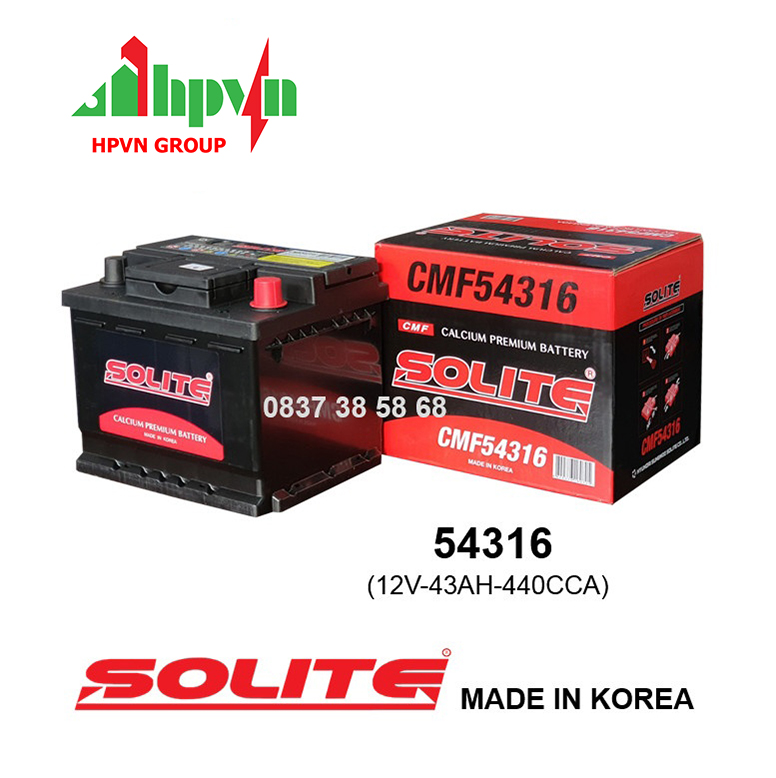 BÌNH ẮC QUY SOLITE 54316 (12V-43AH)