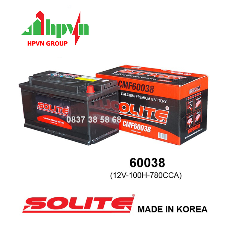 BÌNH ẮC QUY SOLITE  60038 (12V-100AH)