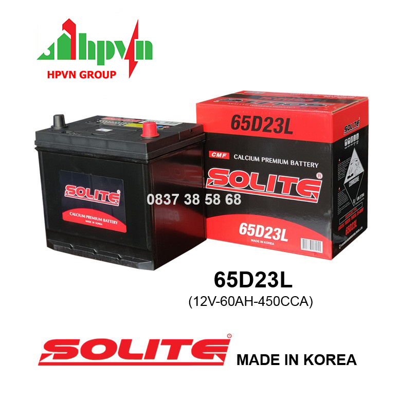 BÌNH ẮC QUY SOLITE 65D23L (12V-60AH)