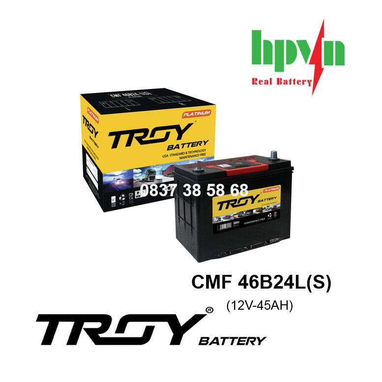 BÌNH ẮC QUY TROY CMF 46B24LS (12V-45AH)