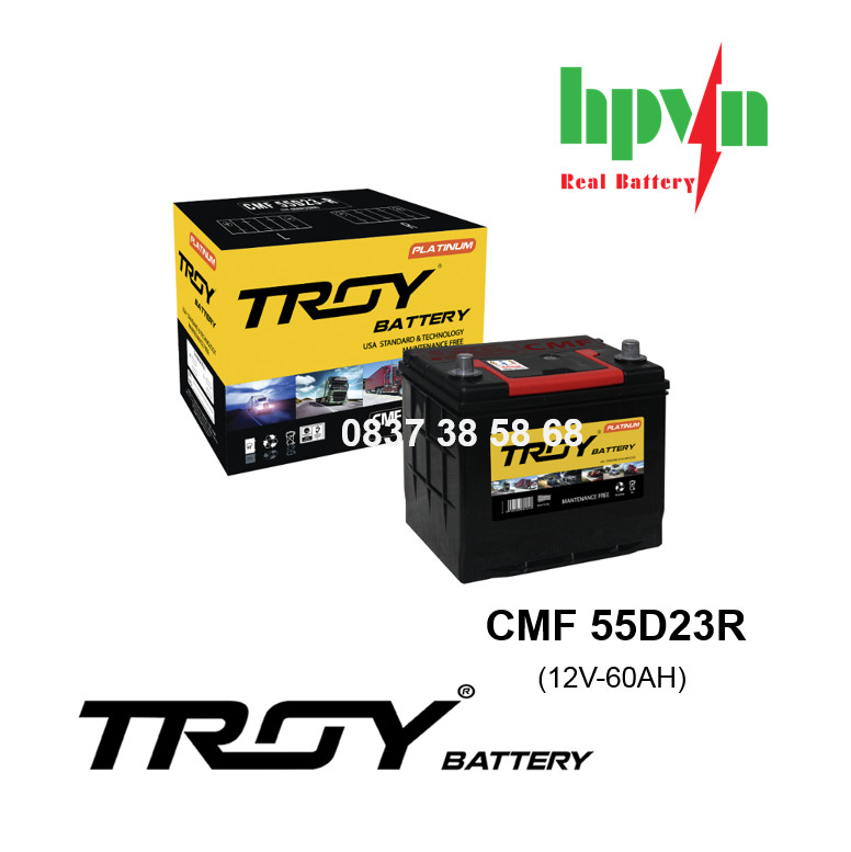 BÌNH ẮC QUY TROY CMF 55D23R (12V-60AH)