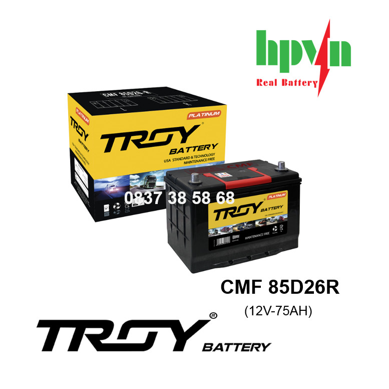 BÌNH ẮC QUY TROY CMF 85D26R (12V-75AH)