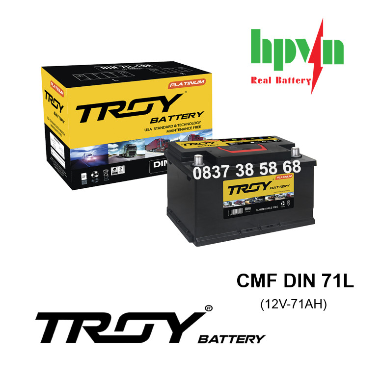 BÌNH ẮC QUY TROY CMF DIN71L (12V-71AH)