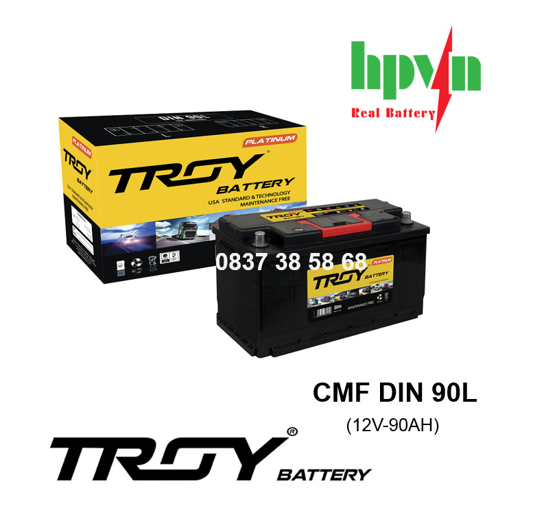 BÌNH ẮC QUY TROY CMF DIN90L (12V-90AH)