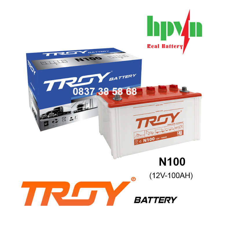 BÌNH ẮC QUY TROY N100 (12V-100AH)