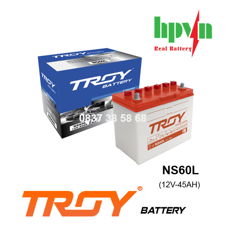 BÌNH ẮC QUY TROY NS60L (12V-45AH)