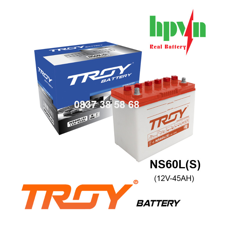 BÌNH ẮC QUY TROY NS60LS (12V-45AH)