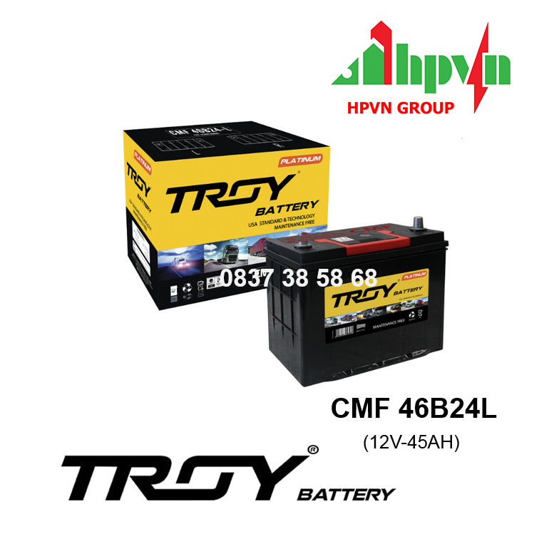 BÌNH ẮC QUY TROY CMF 46B24L (12V-45AH)