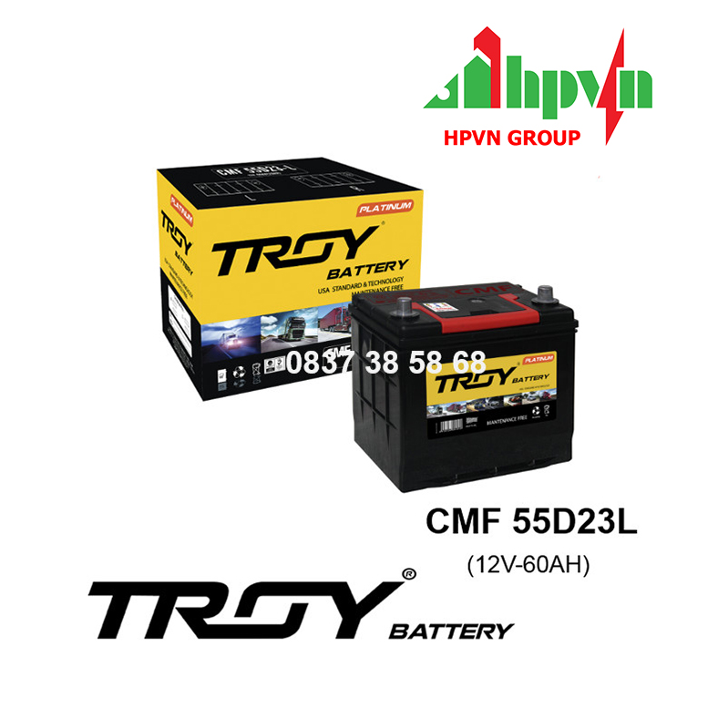 BÌNH ẮC QUY TROY CMF 55D23L (12V-60AH)