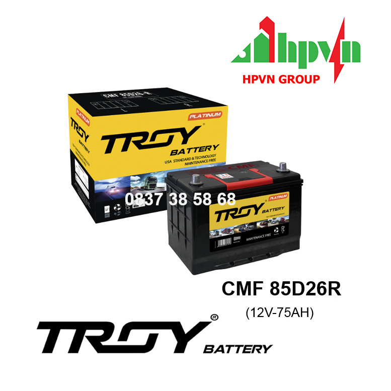 BÌNH ẮC QUY TROY CMF 85D26R (12V-75AH)