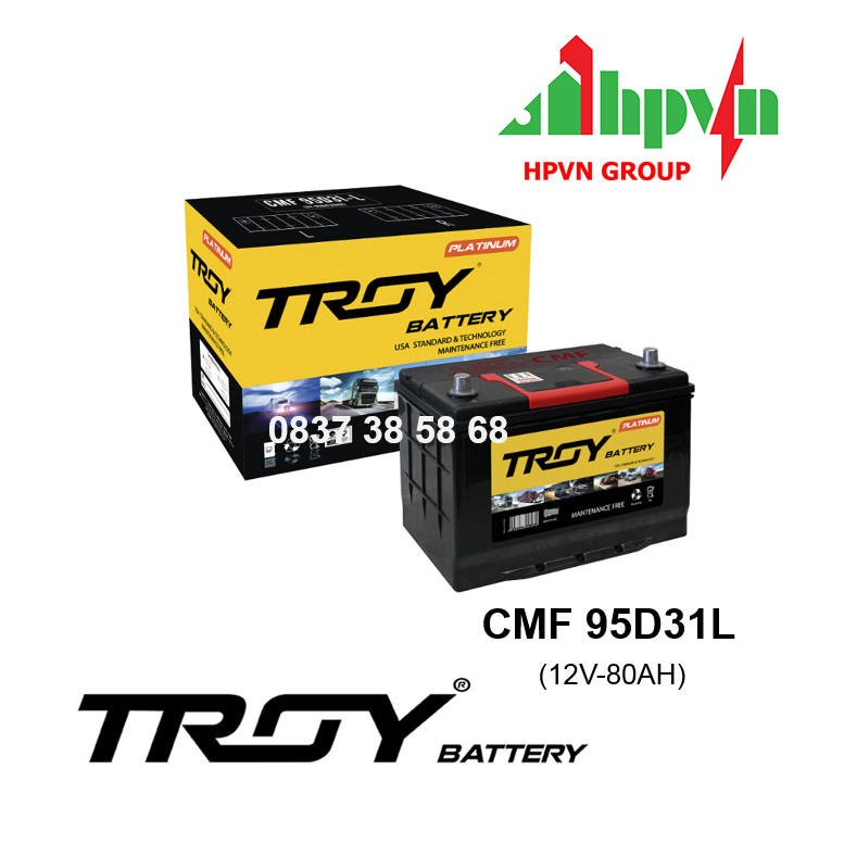 BÌNH ẮC QUY TROY CMF 95D31L (12V-80AH)