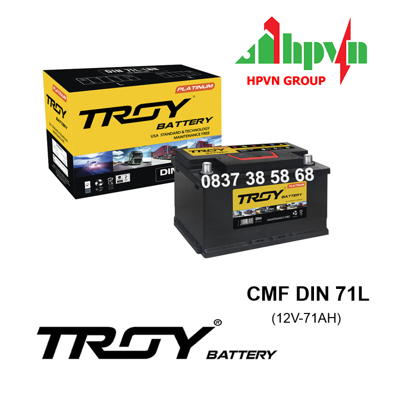 BÌNH ẮC QUY TROY CMF DIN71L (12V-71AH)