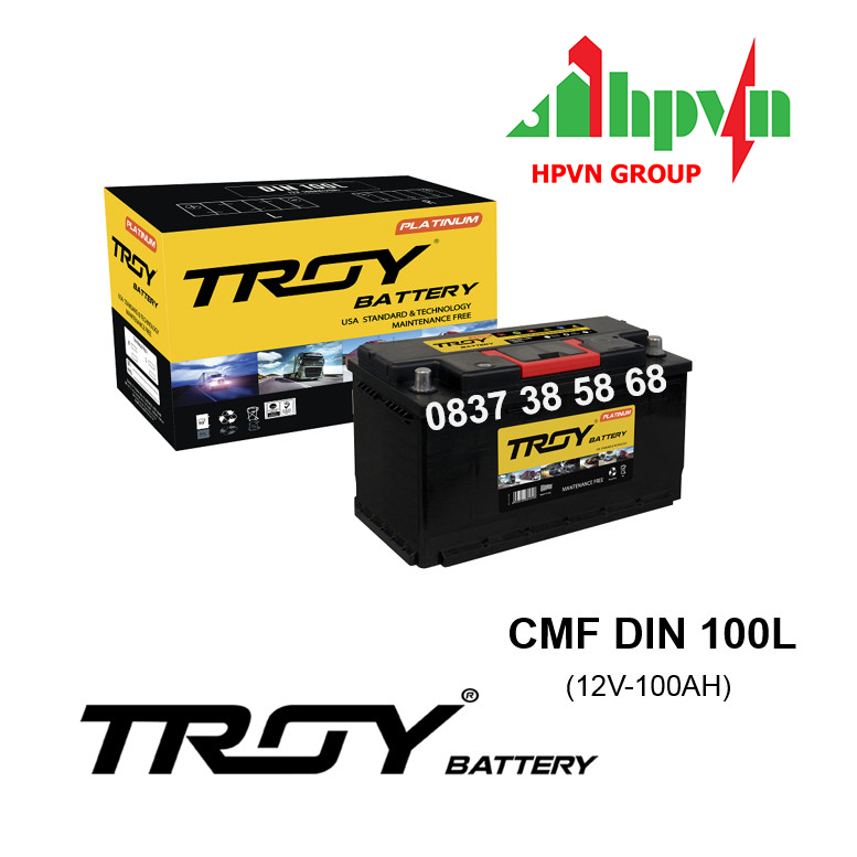 BÌNH ẮC QUY TROY CMF DIN100L (12V-100AH)