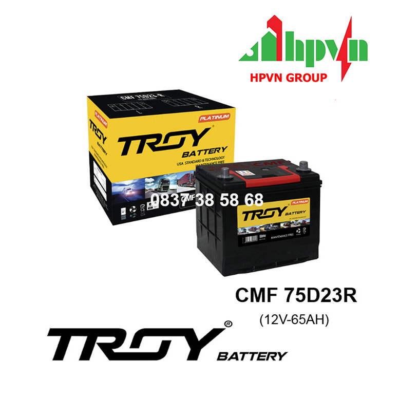 BÌNH ẮC QUY TROY CMF 75D23R (12V-65AH)