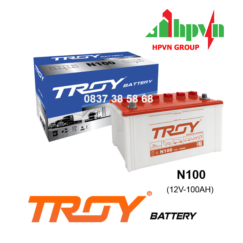 BÌNH ẮC QUY TROY N100 (12V-100AH)