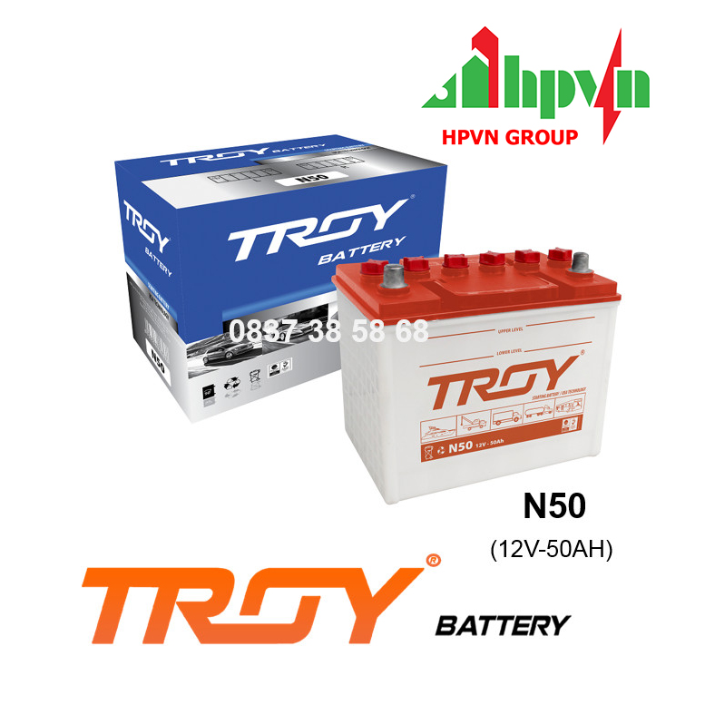 BÌNH ẮC QUY TROY N50 (12V-50AH)