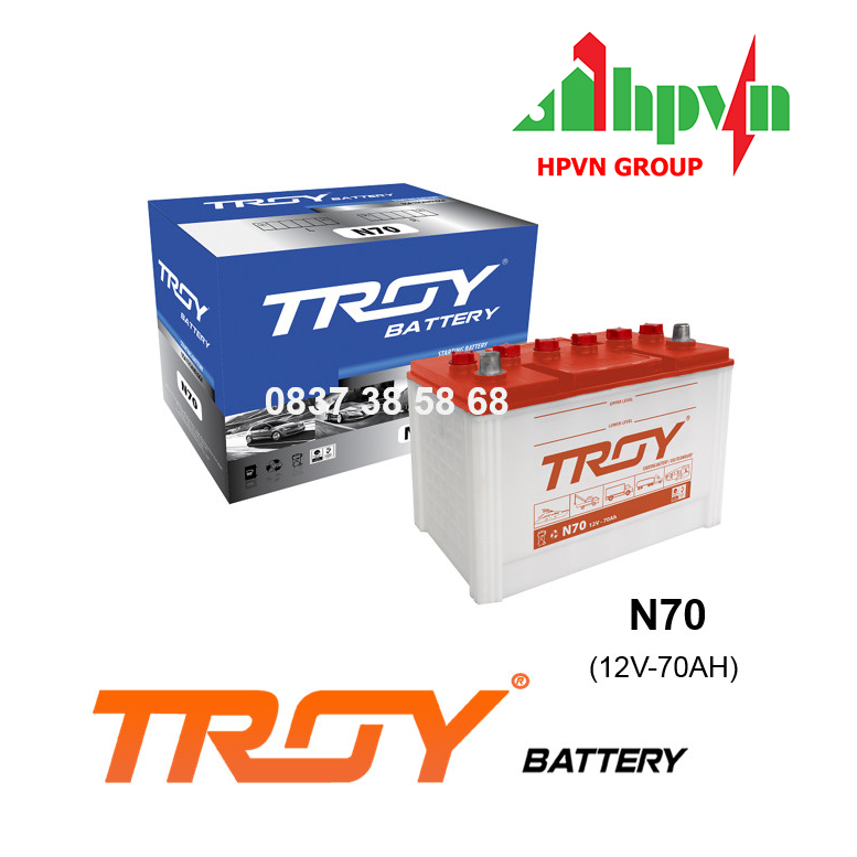 BÌNH ẮC QUY TROY N70 (12V-70AH)